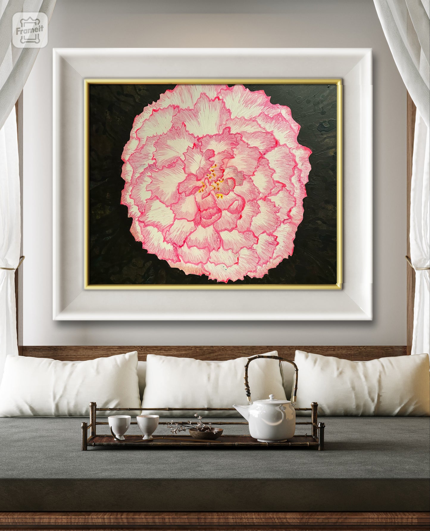 Pink on black