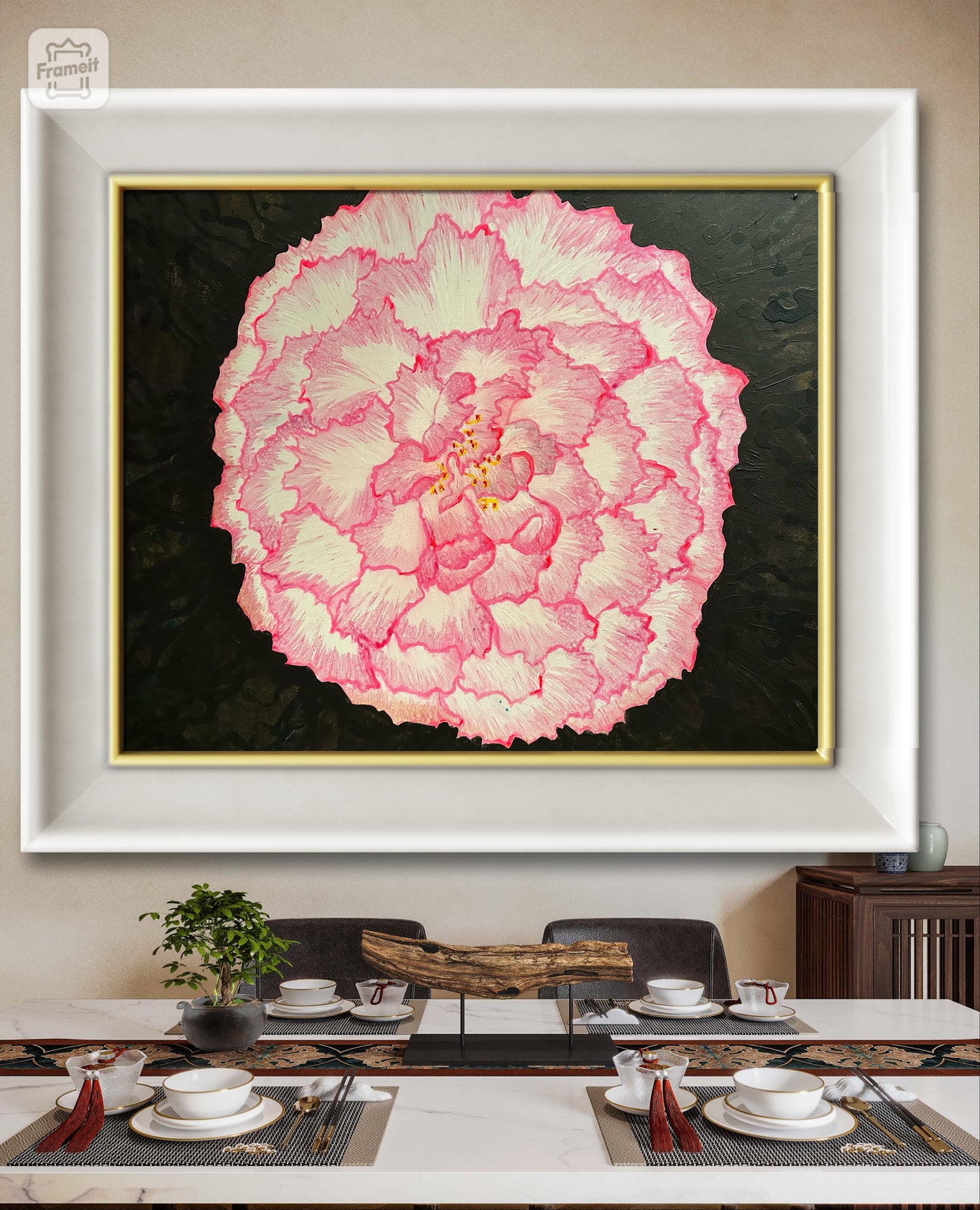 Pink on black