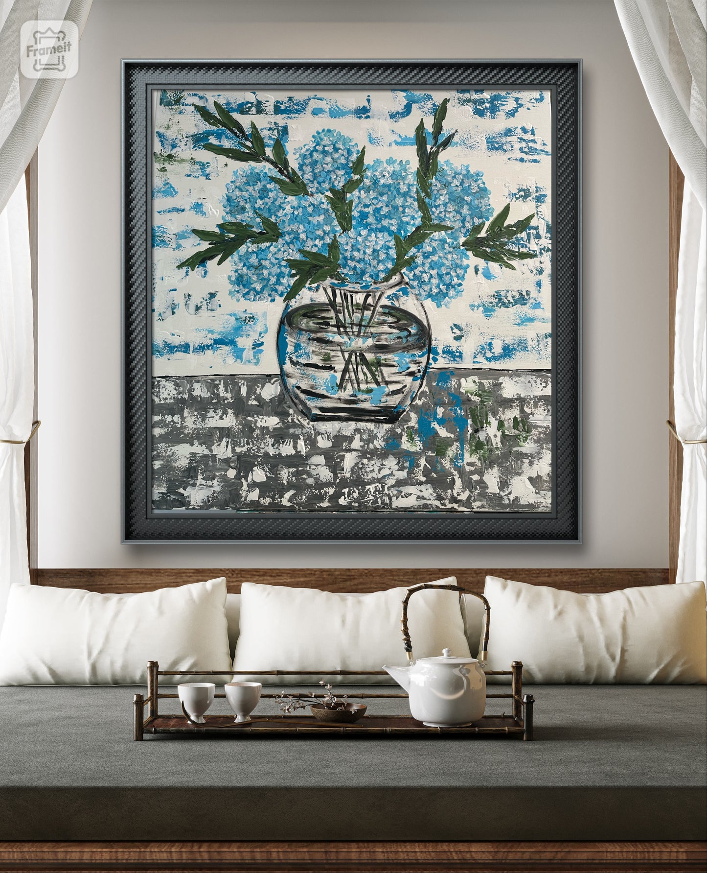 Baby blue hortensia